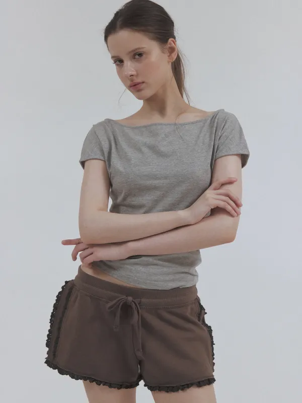 corset line boatneck top (melange)