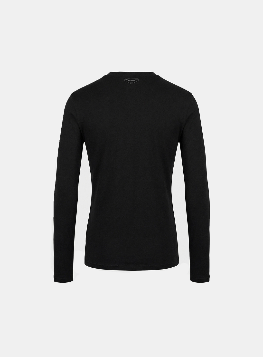 배드블러드 [w-tee26-050] BS Cotton Jersey Fitted Long Sleeve T-Shirt - Black 상품 이미지 3