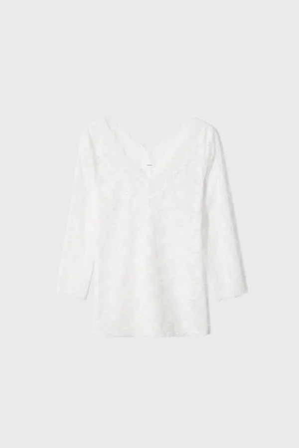 Soft Sheer Lace Top (White / Ivory / Black)