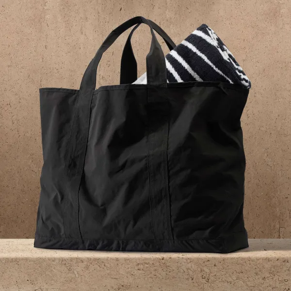 Large Matte Nylon Tote - Black