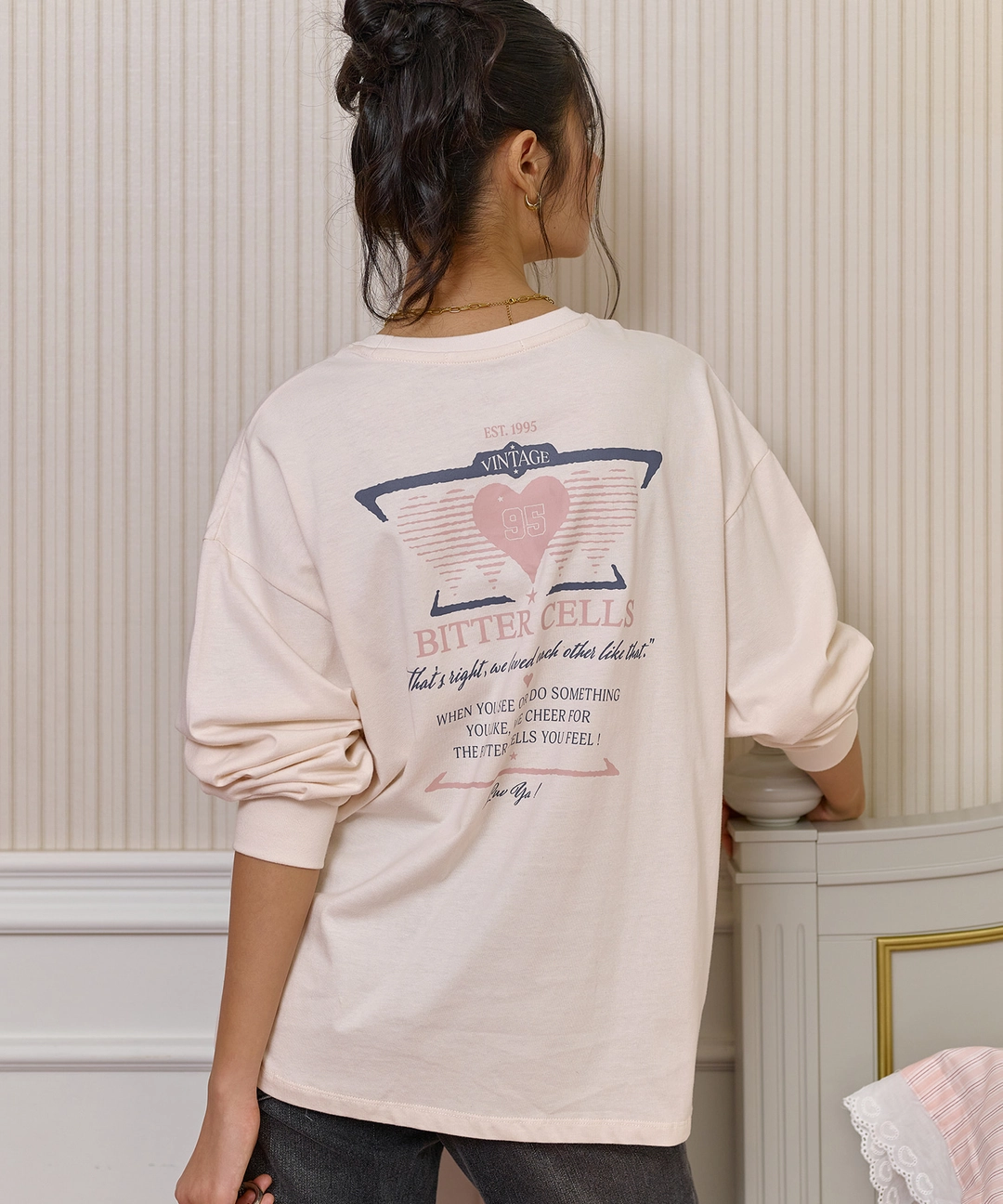 비터셀즈 Sporty Heart Long Sleeve-Light Pink 상품 이미지 2