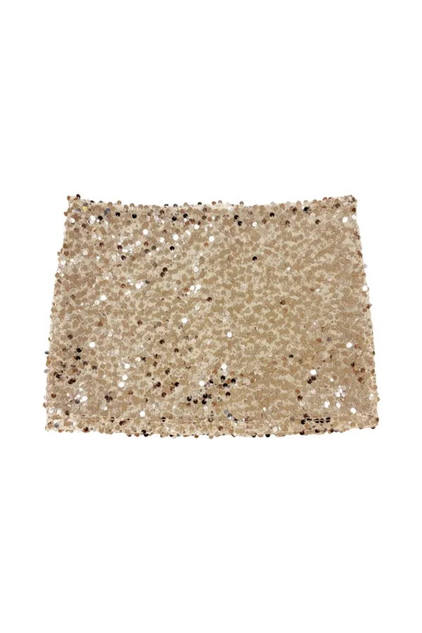 SPANGLE SKIRT PANTS (BEIGE)