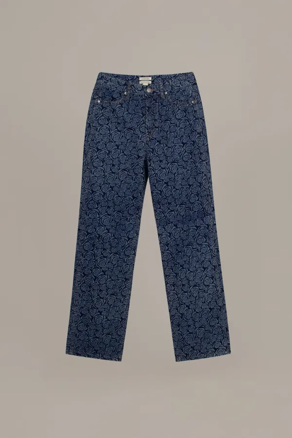 ROSE DENIM PANTS_BLUE ROSE