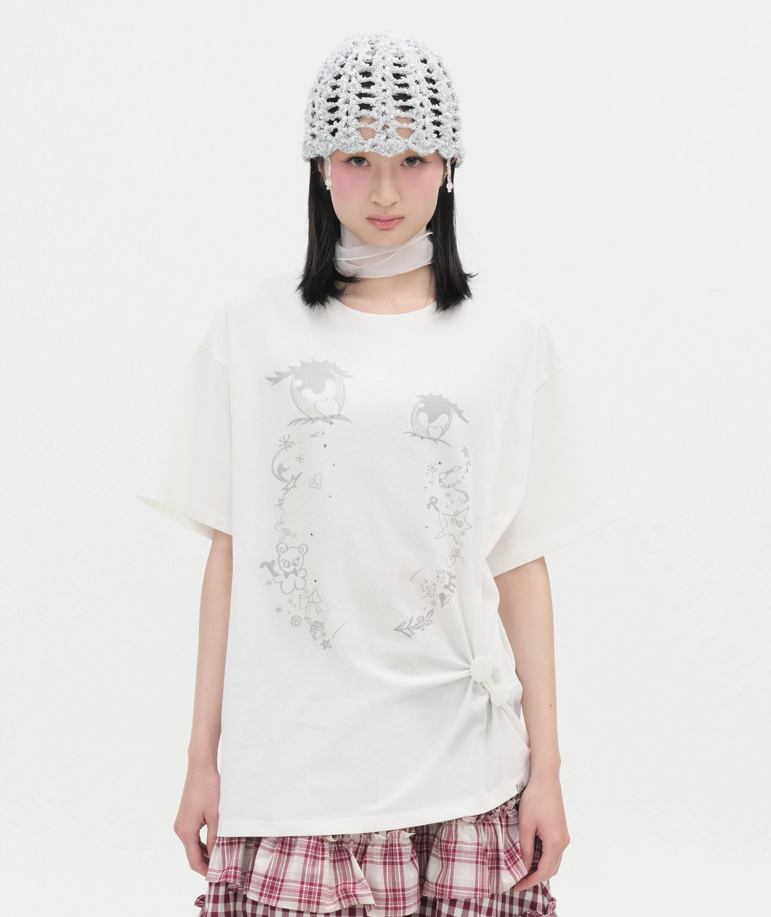 타입서비스 [4차] Cry Eyes Half Sleeve Top [White] 상품 이미지 2