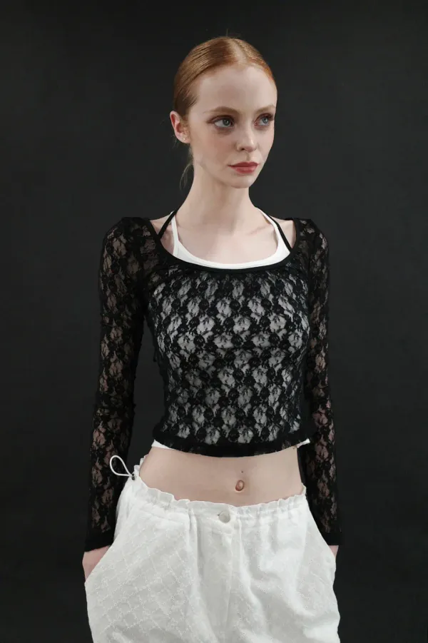 LACE STRING TOP (BK)