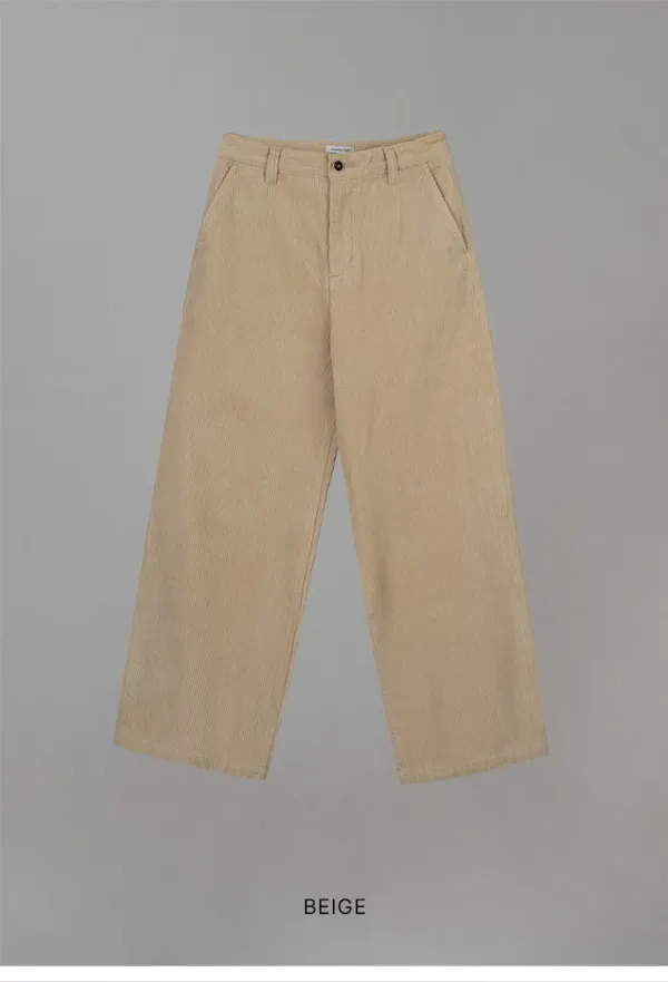 CORDUROY WIDE PANTS_BEIGE