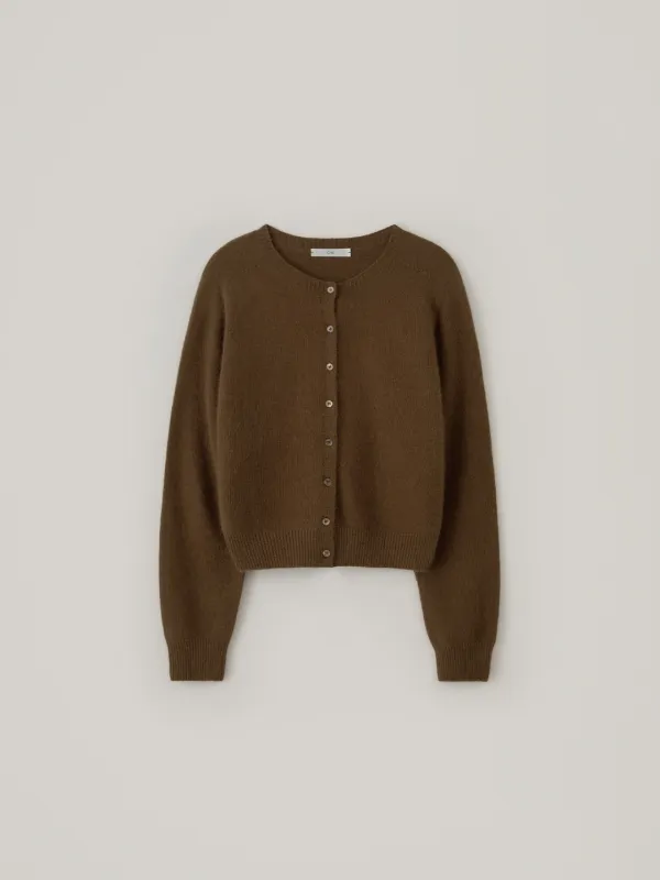 Raccoon Round Cardigan - Brown