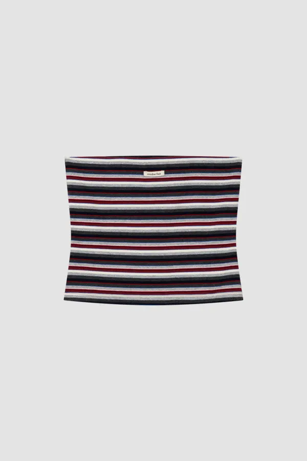 STRIPE TUBE TOP_RED/NAVY