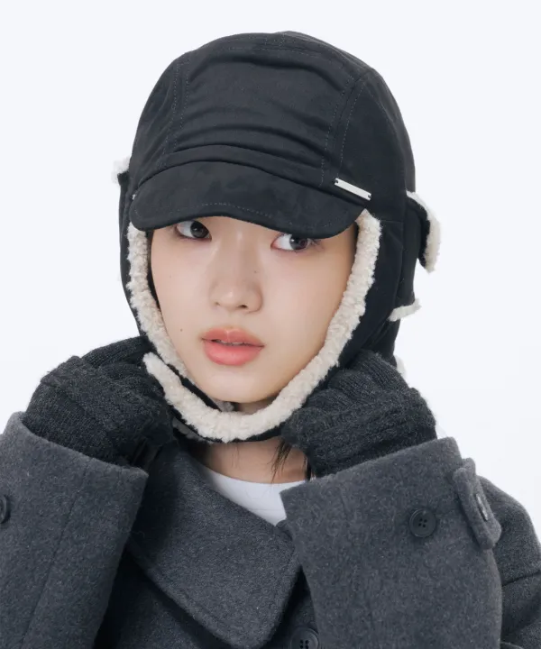 [10월 19일 발매] Button trapper hat BLACK