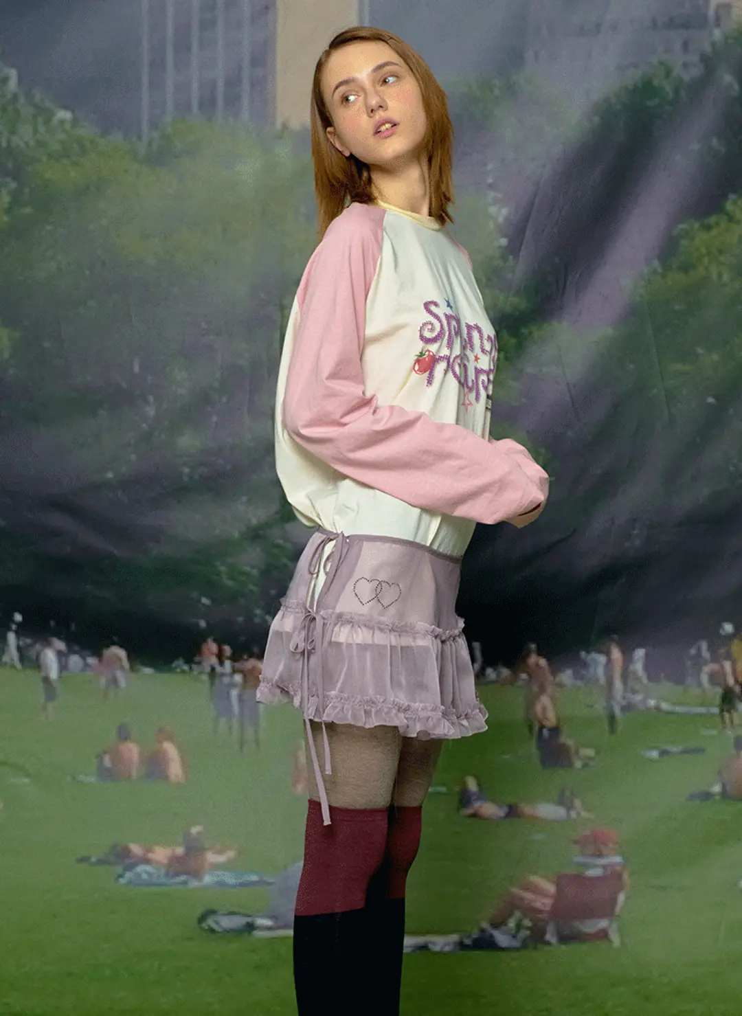 루루서울 Glow Sheer Layering Skirt (Gray) 상품 이미지 2