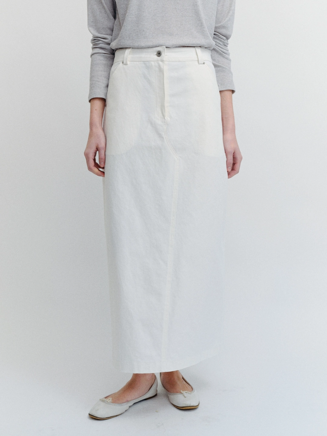톨로 Classic Long Skirt(White) 상품 이미지 1