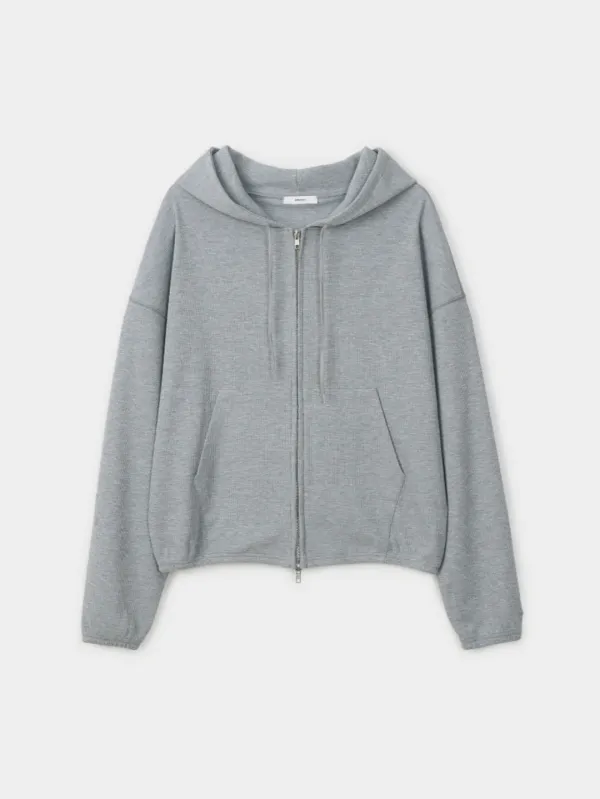 4th /Waffle Zip-up hoodie (melange grey)