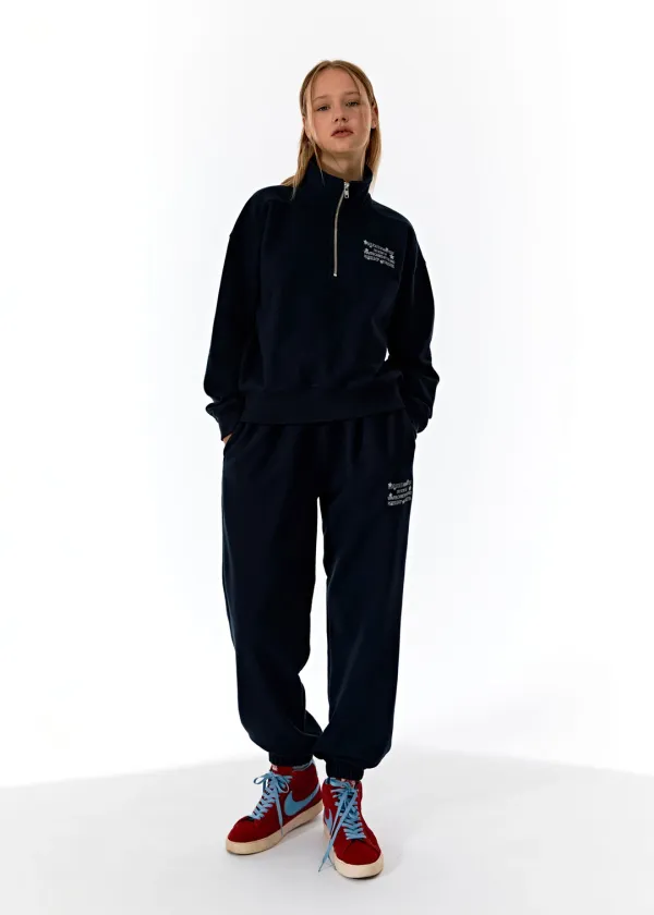Lettering Sweatpants_Navy
