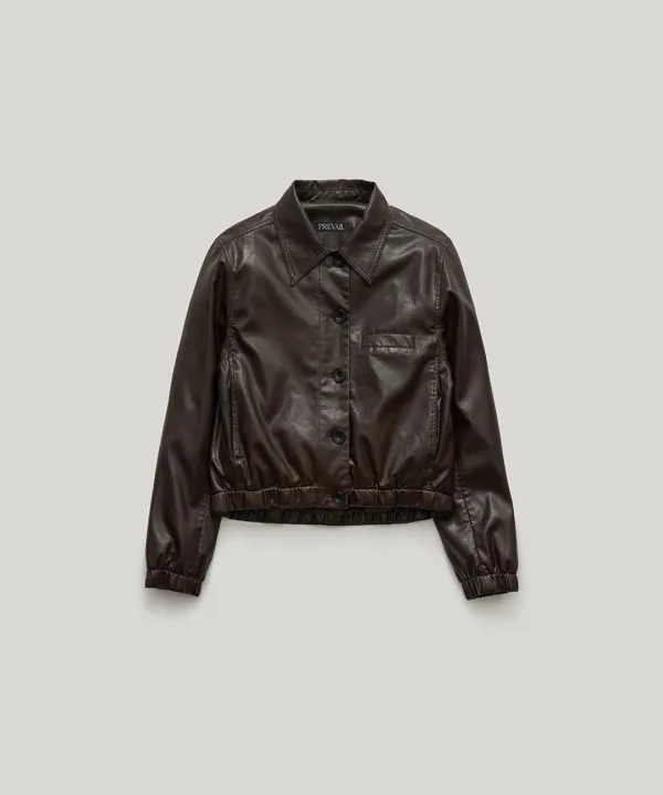 PVIL Cropped Leather Jacket(Brown)pre-order