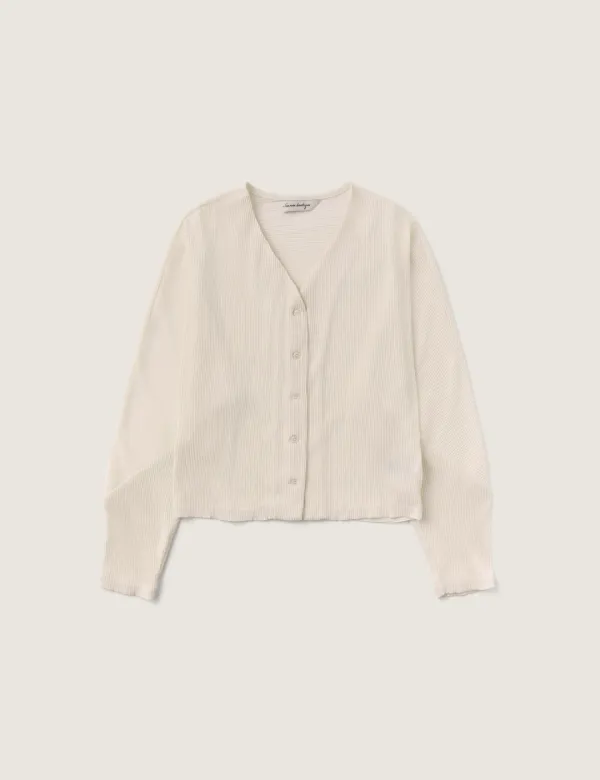 Kali Pleats Cardigan (Cream)