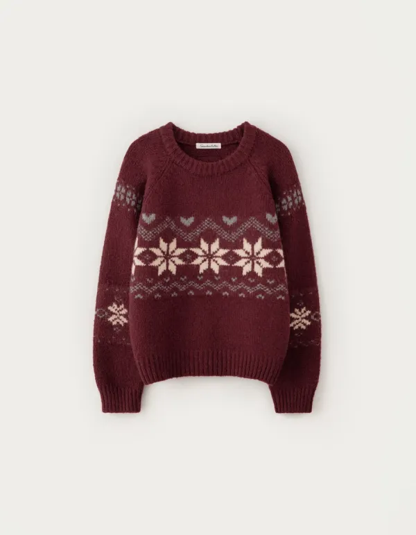 Aro Alpaca Nordic Knit - Burgundy