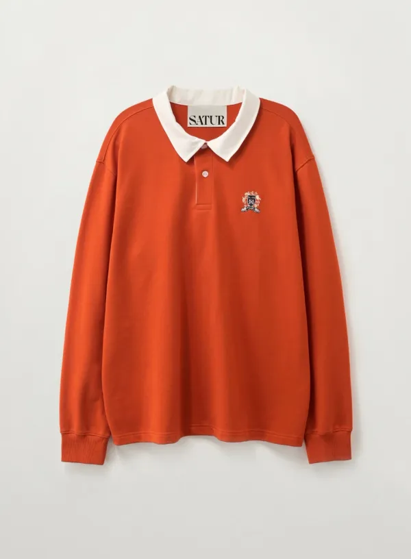 Crest Logo Rugby Long Sleeve - Red