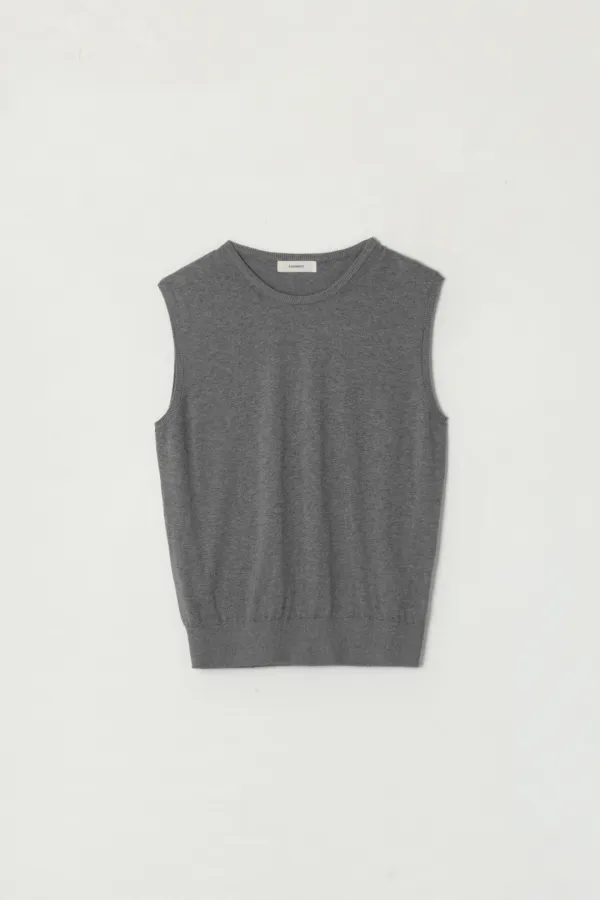 CLARA COTTON SILK VEST_GRAY