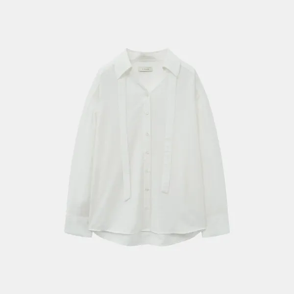 SITP5222 브이넥 타이 블라우스_Ivory