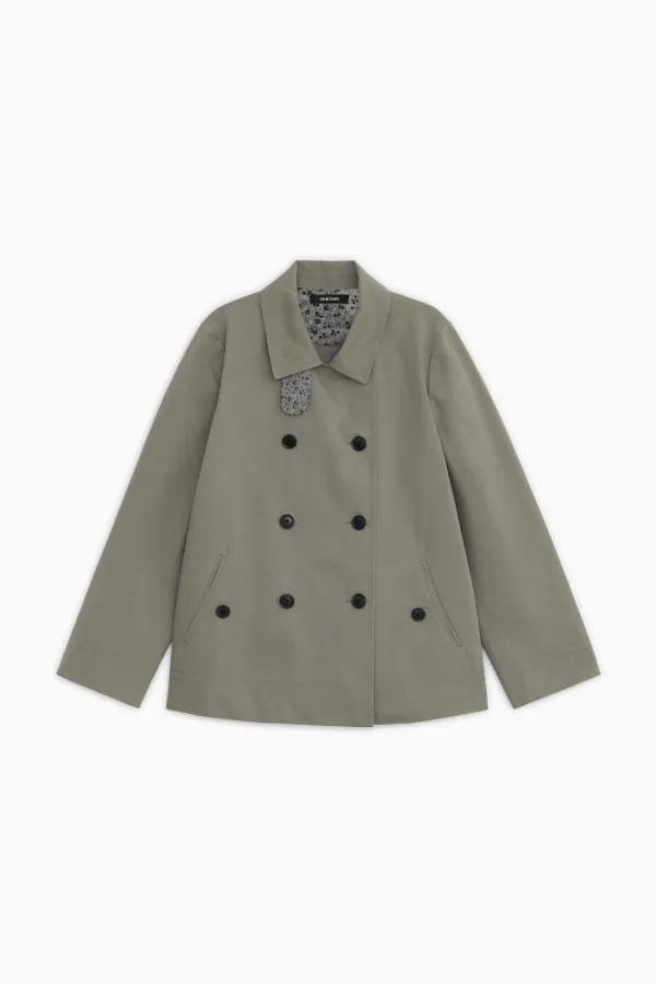 VINTAGE FLORAL HALF COAT, KHAKI