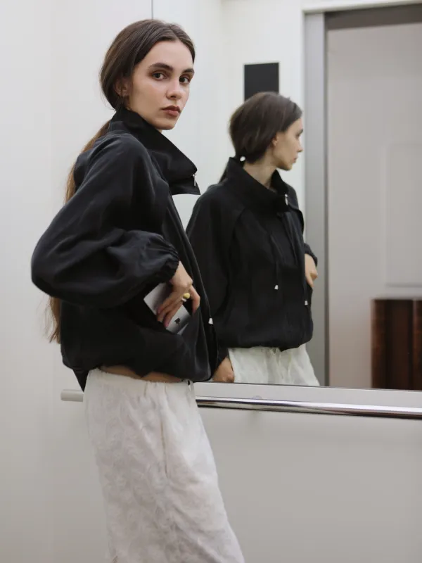 High neck blouson (차콜)