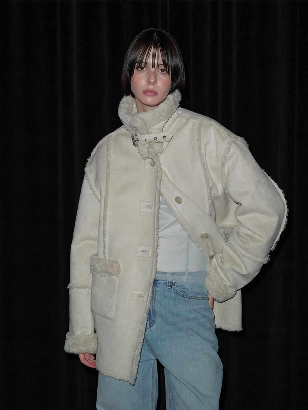 마가린핑거스 BUCKLE SUEDE MUSTANG (LIGHT GREY) 상품 이미지 2