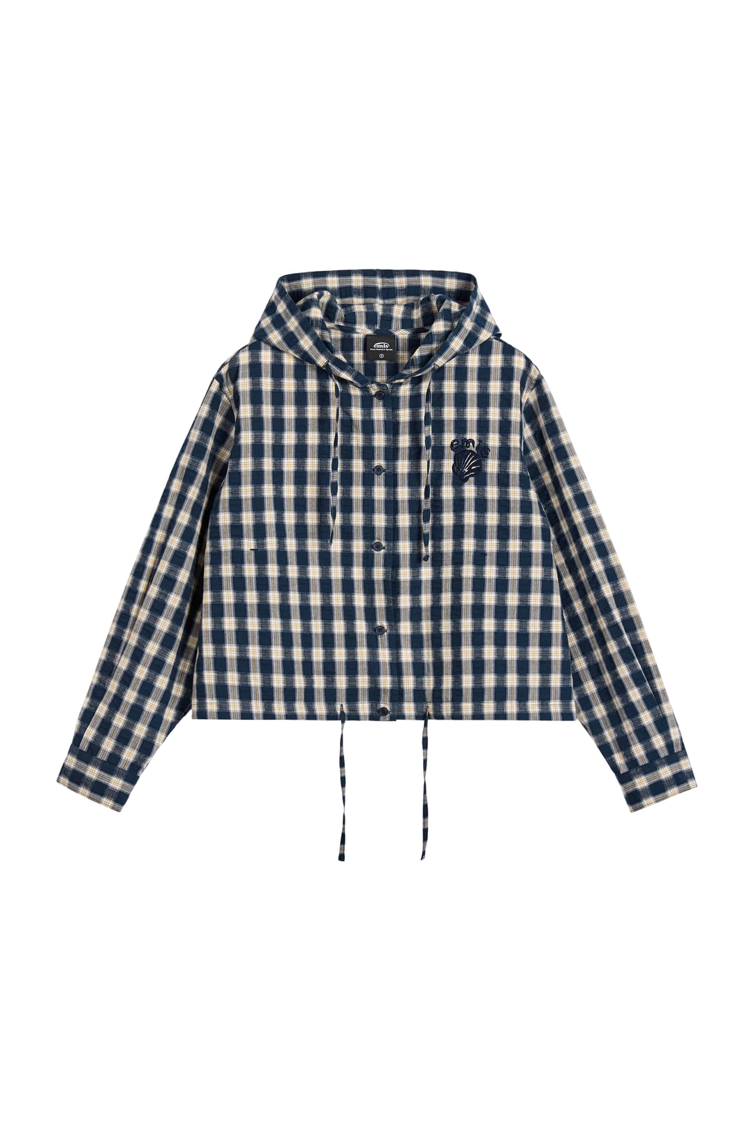 이미스 HOODED CHECK SHIRT-NAVY 상품 이미지 1