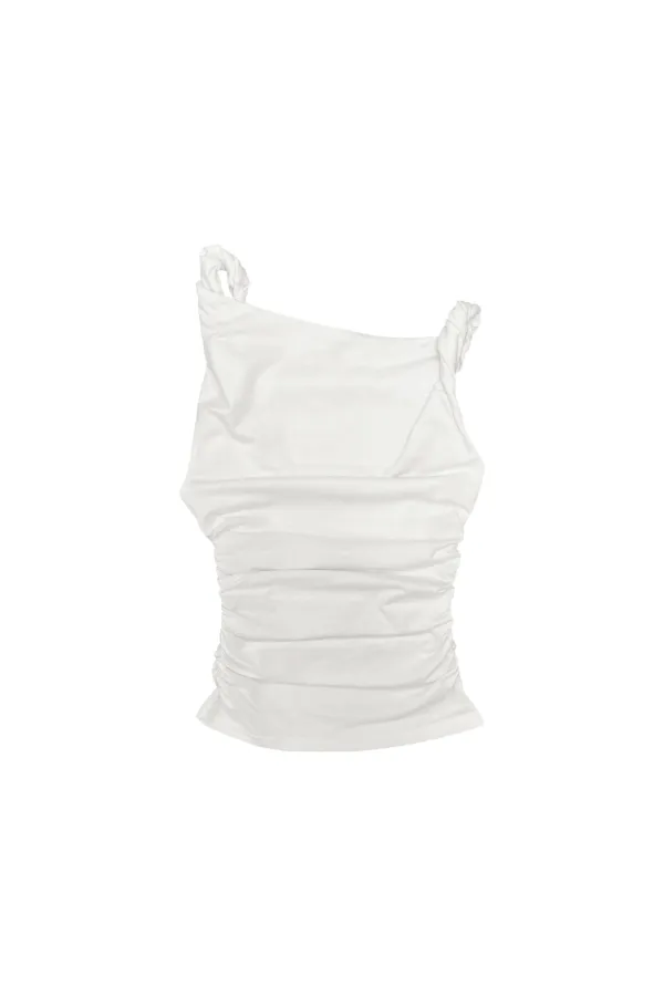 COS TWISTED SHIRRLING TOP / IVORY