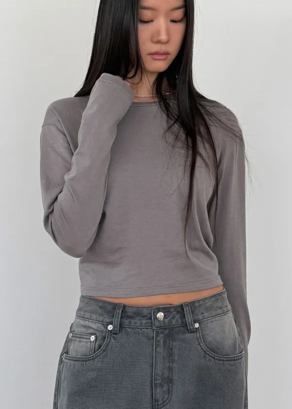 [2nd] Back-Hold Long Sleeve Gray