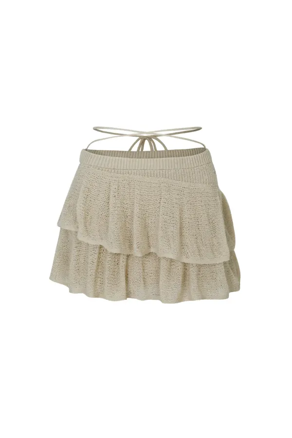 ANGELA KNIT SKIRT grey beige