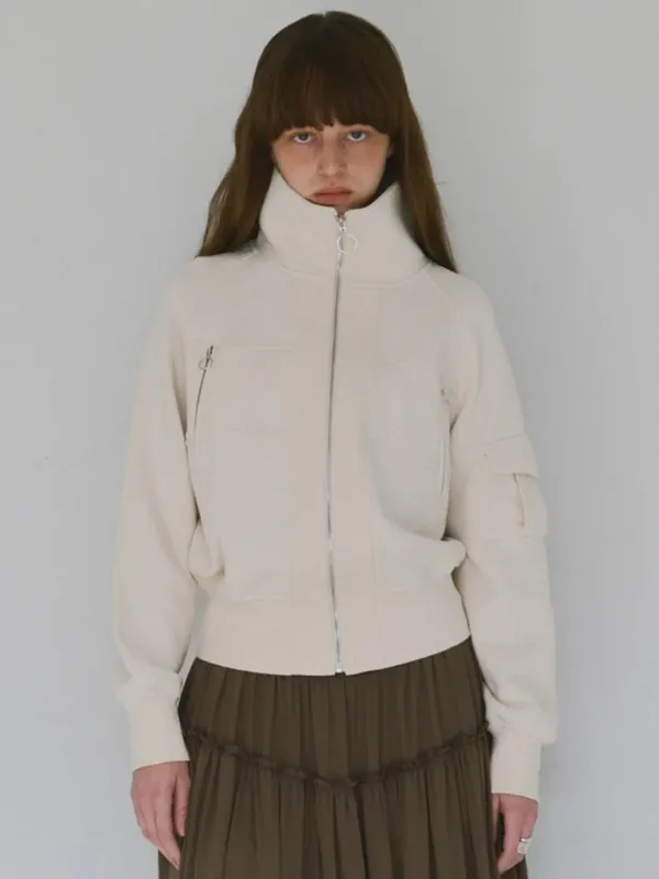 Jersey Short Bomber Jacket [Ecru]