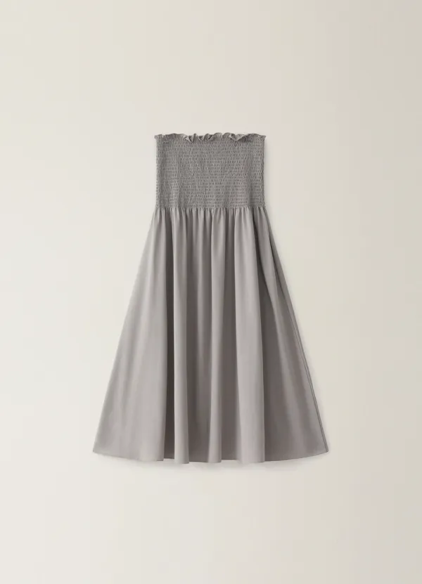 Shirring Banding Maxi Skirt - Gray