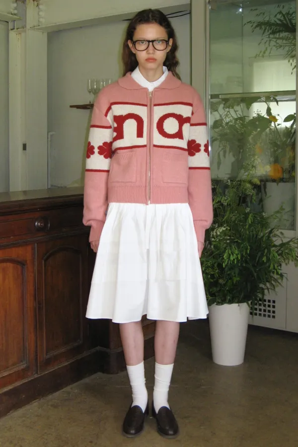 Logo Knit Zip-Up (Pink)