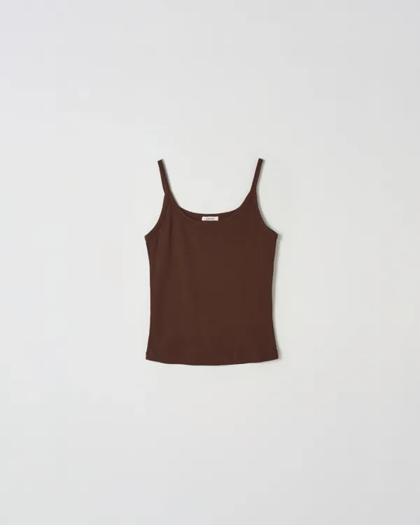 Scoop Neck Sleeveless [BROWN]
