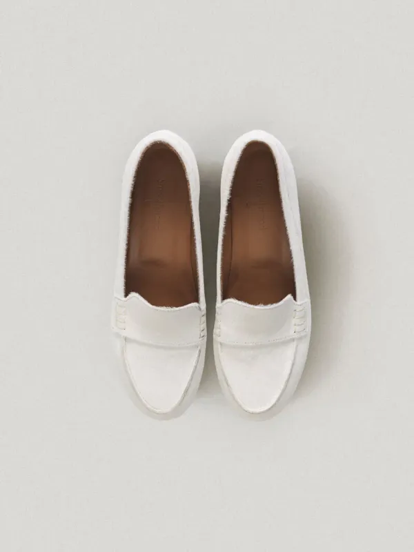 Key Pony Hair Loafer White
