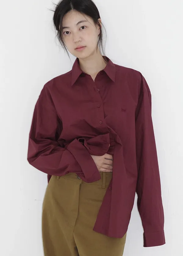 [ 바로배송 ] HWI LOGO SHIRT 2 [WINE]