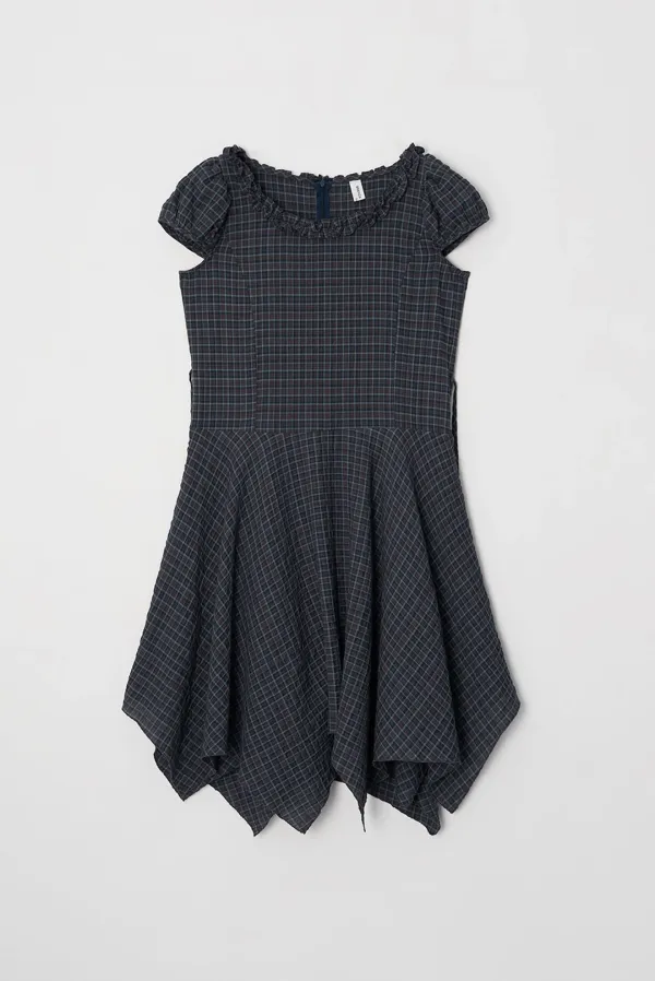 layered check onepiece - blue