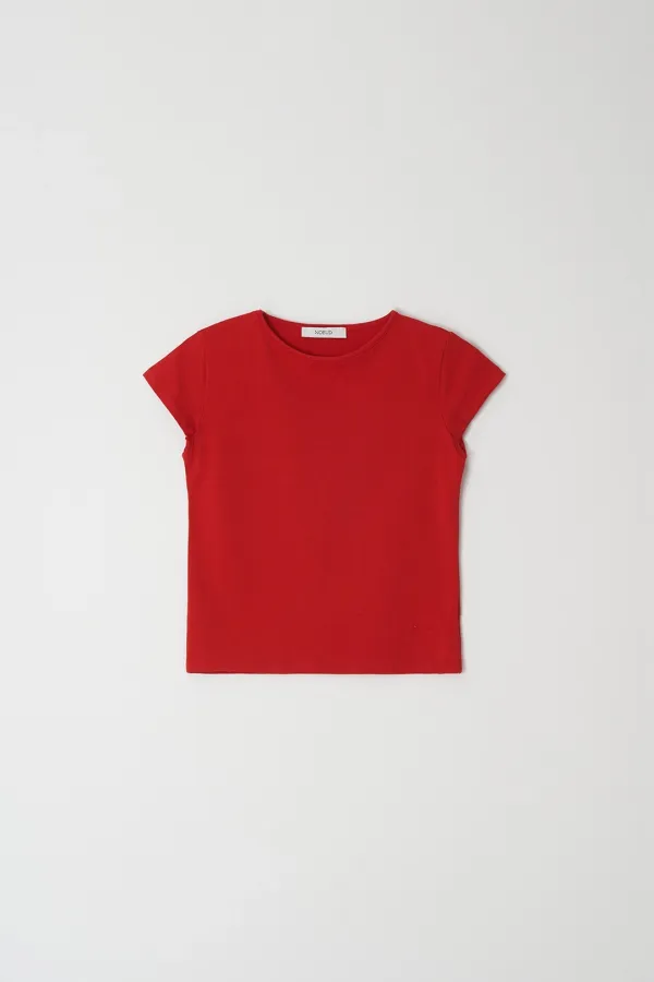 7th/Geek cap sleeve T-shirt (Red)