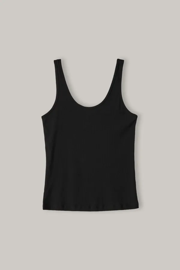 Deep Round Sleeveless (Black)