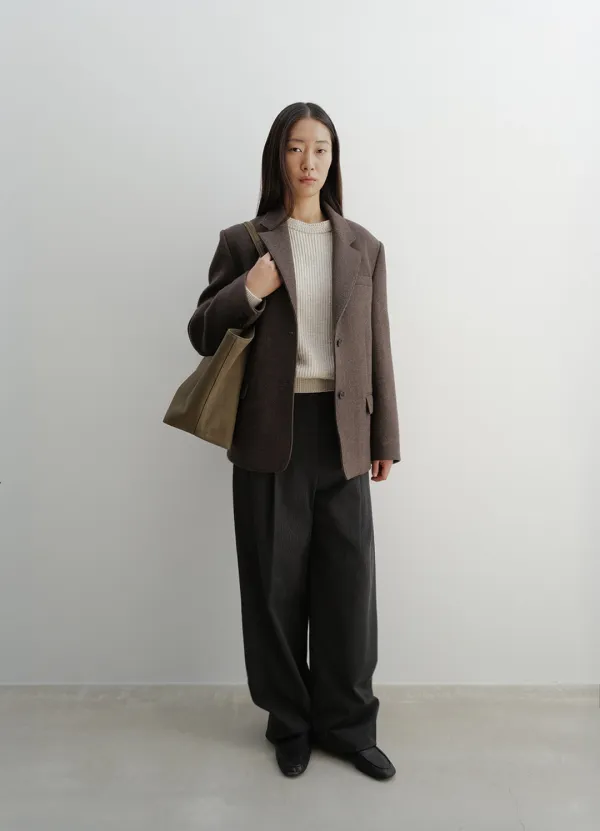 Tailored Wool Blazer / Brown