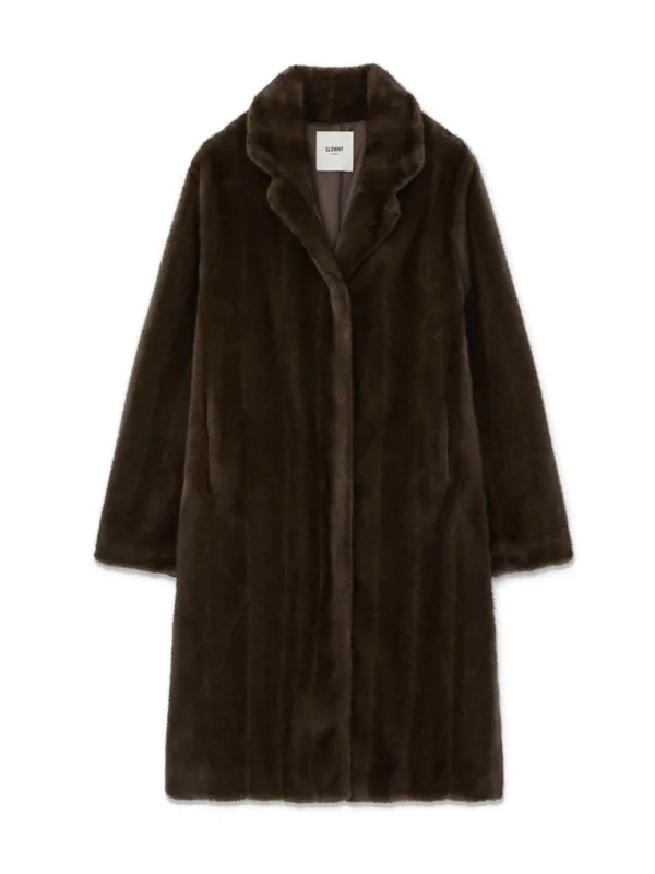 G HUSH FUR MID COAT (BROWN)