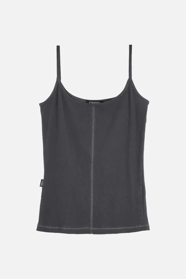 Soft Long Sleeveless _ Charcoal