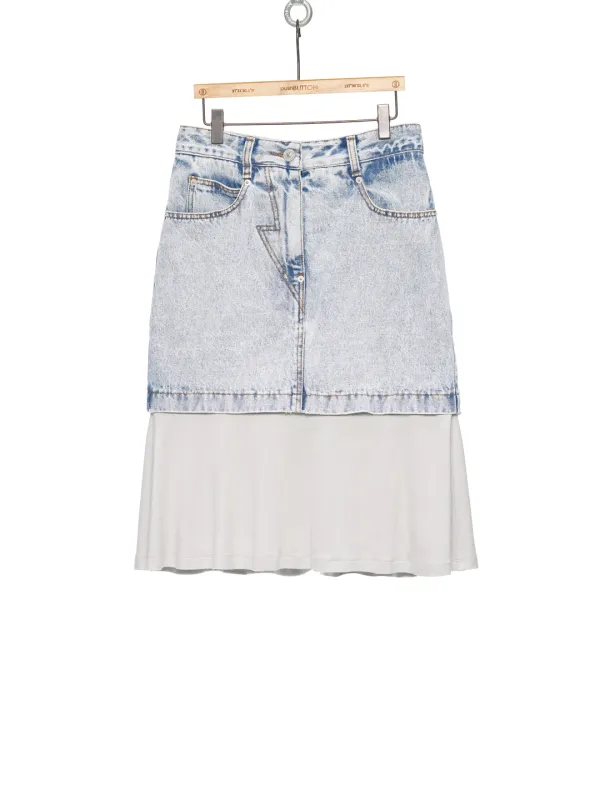 SS25 BLUE DETACHABLE DENIM SKIRT