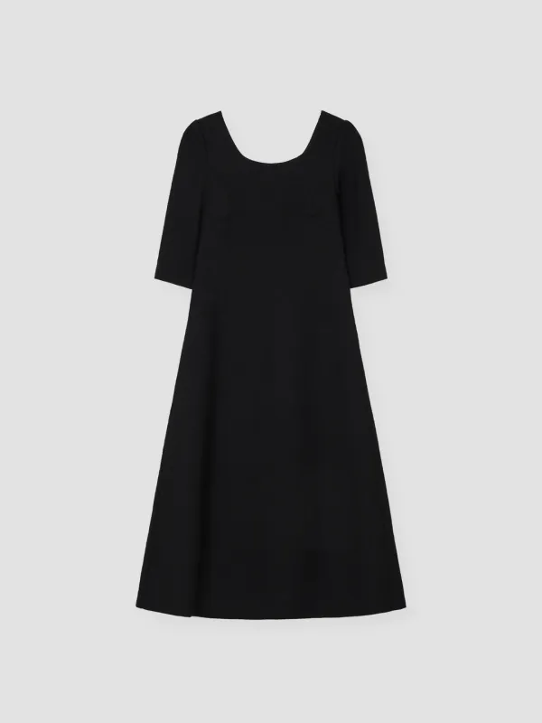 SILHOUETTE TWEED DRESS_BLACK_OE3C2MOP93BKA