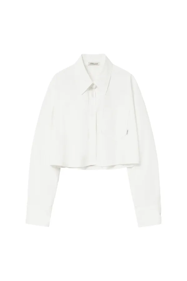 First letter cropped shirt, White
