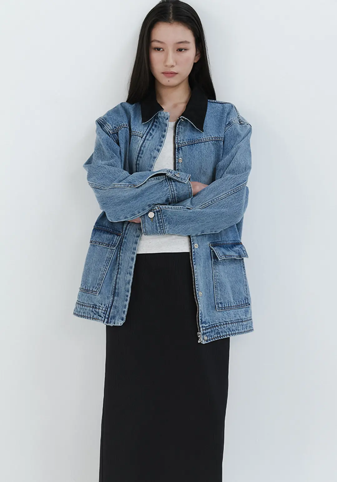 이브세이지 Denim work jacket 상품 이미지 2
