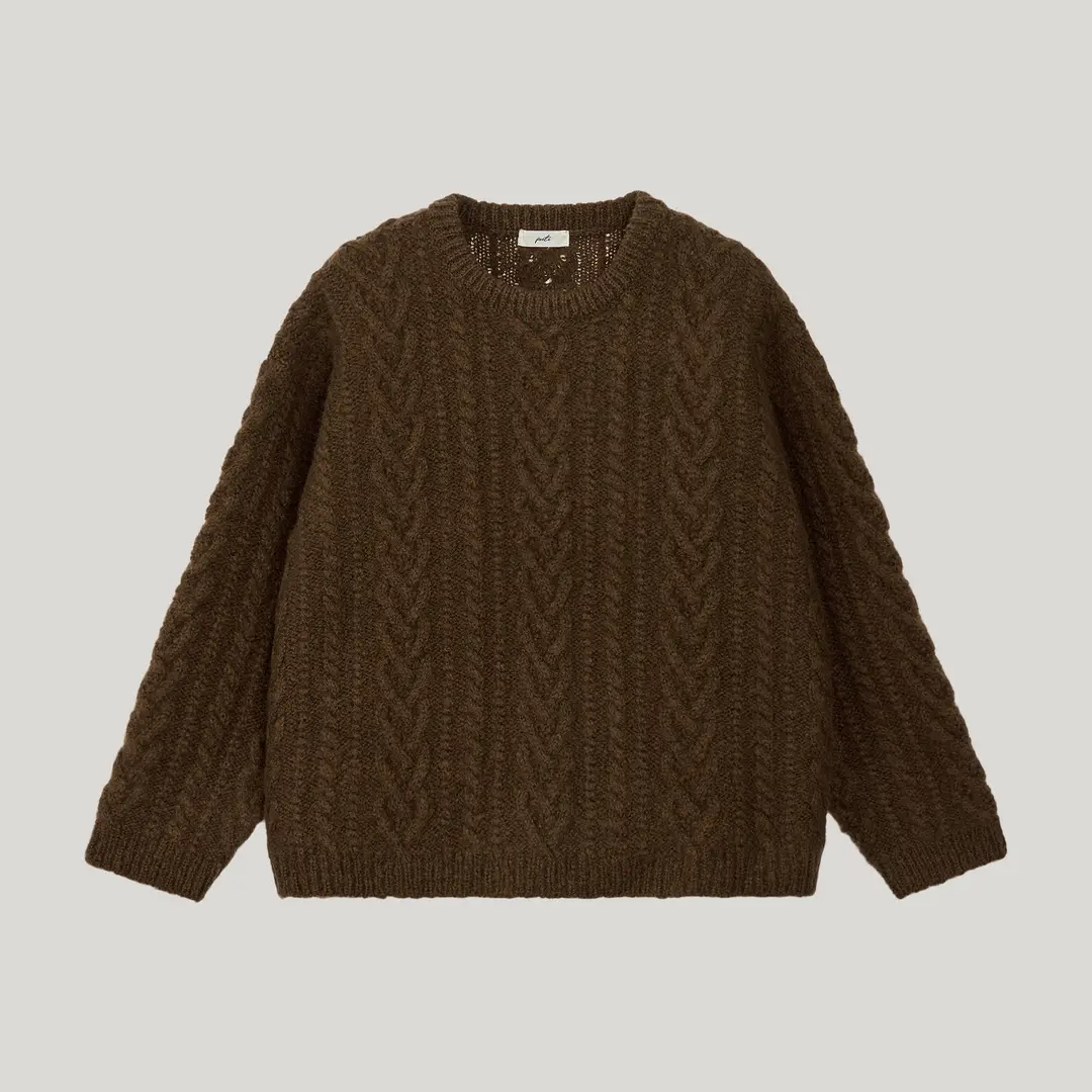 포에트 서울 heart fisherman knit_brown 상품 이미지 2