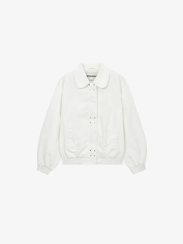 워시드 코튼 스터드 점퍼 WHITE