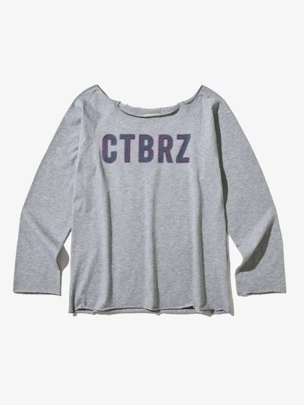 CTBRZ 보트넥 긴팔 티셔츠_MELANGE GREY