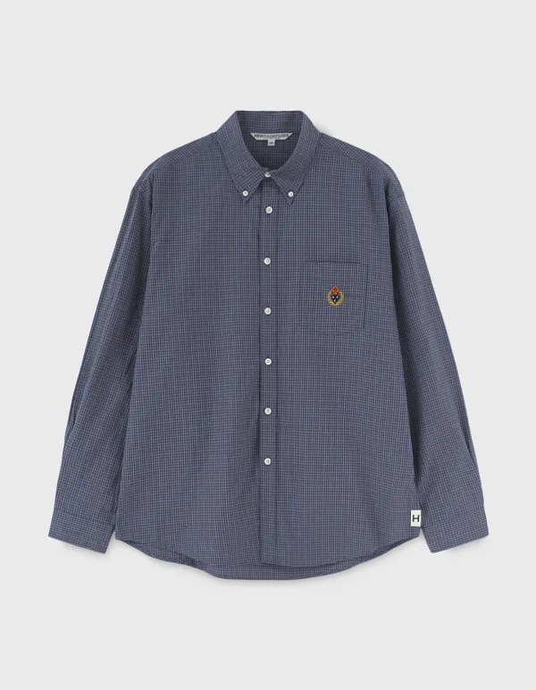 CREST WASHED CHECK SHIRT / Blue